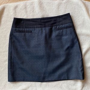 Loft Skirt Womens 6 Navy Blue Short Slash Pockets Cotton Stretch Casual Zip